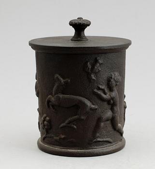 TOBAKSBURK, gjutjärn, Carl Elmgren, Näfveqvarns Bruk.