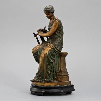 SKULPTUR, patinerad vitmetall, märkt Bouret, tidigt 1900-tal.