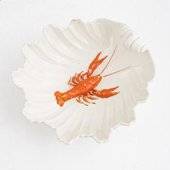 A creamware crayfish service, 20 pieces, Gustavsberg, of varying dates of manufacture.