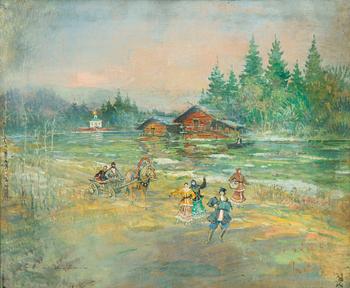 183. Constantine Korovine, VILLAGE SCENE. КОРОВИН, КОНСТАНТИН АЛЕКСЕЕВИЧ (1861-1939)
ДЕРЕВЕНСКАЯ СЦЕНКА.