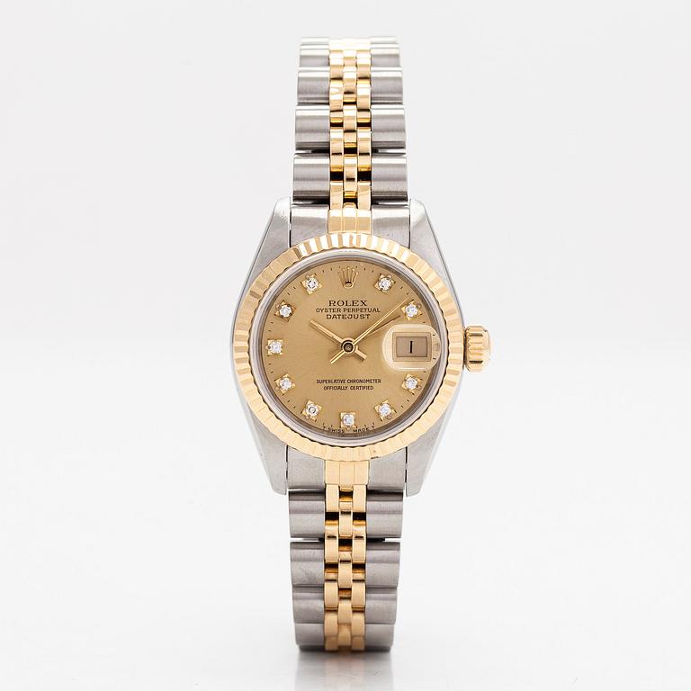 Rolex, Oyster Perpetual, Datejust, "Diamond Dial", wristwatch, 26 mm.