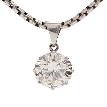 Riipus, briljanttihiottu timantti 3,60 ct, 18K valkokultaa.