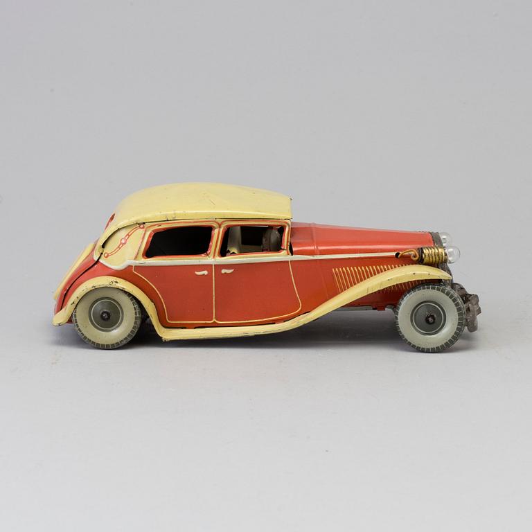 A German tin toy car, 1930's.