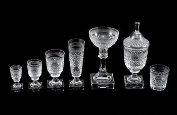 GLASSERVIS, 73 delar, "Kent", Elis Bergh, Kosta, 1900-talets andra hälft.