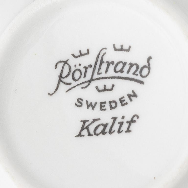 Koppar med fat, 11 st, porslin, "Kalif", Rörstrand.