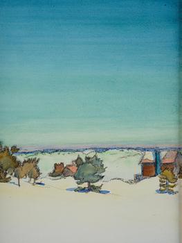 Axel Sjöberg, "Snow", motif from Sandhamn.