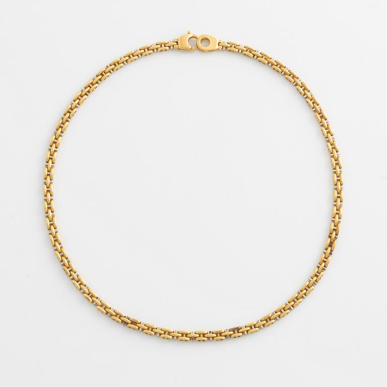 Collier, 18K guld, tvåfärgat.