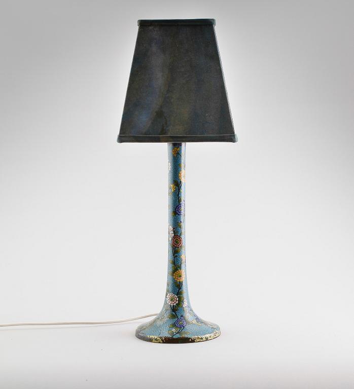 BORDSLAMPA, emaljarbete, orientalisk, 1900-tal.