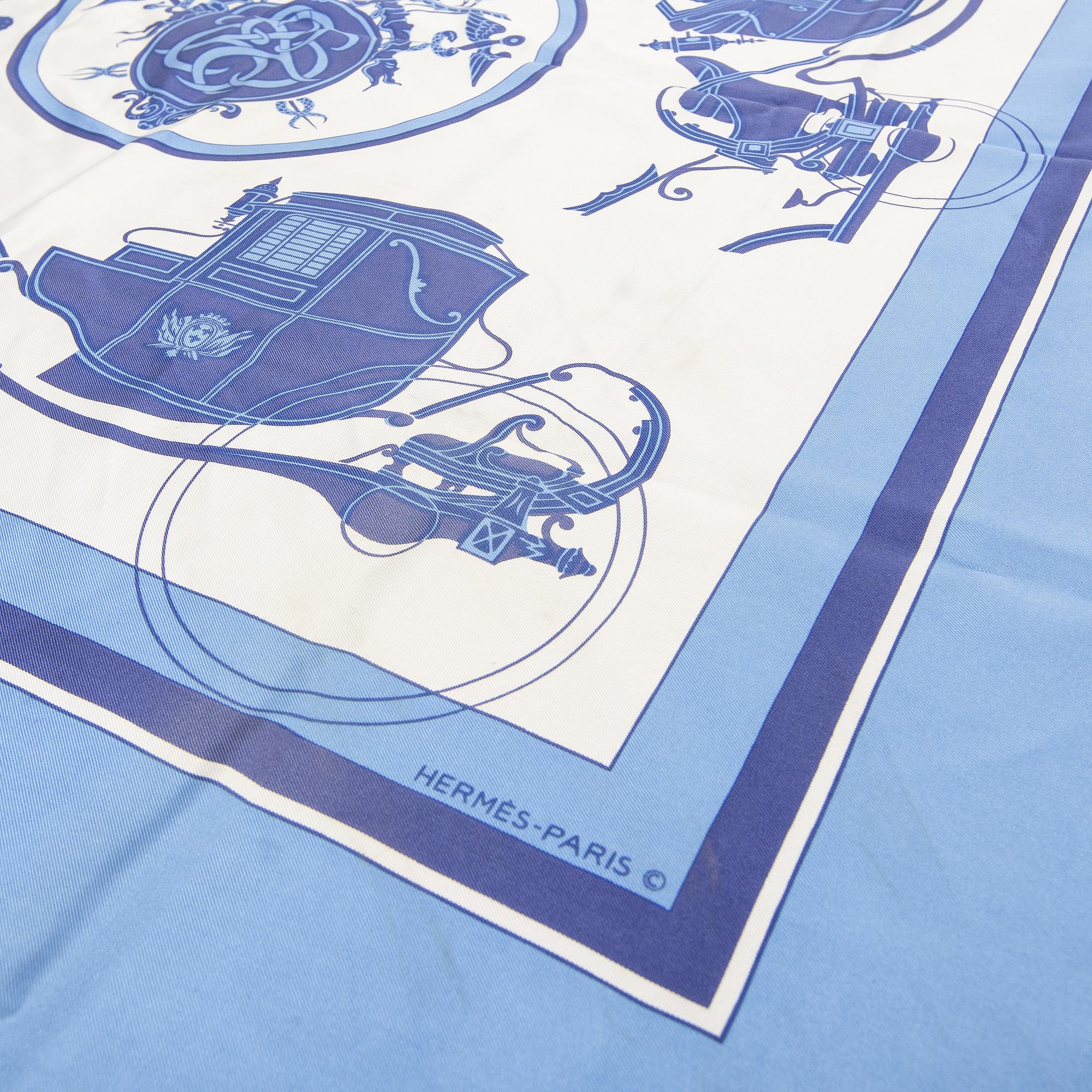 Hermès, two silk scarves.