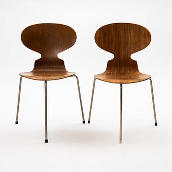 Arne Jacobsen, stolar, ett par, "Myran", Fritz Hansen, Danmark 1950-60-tal.