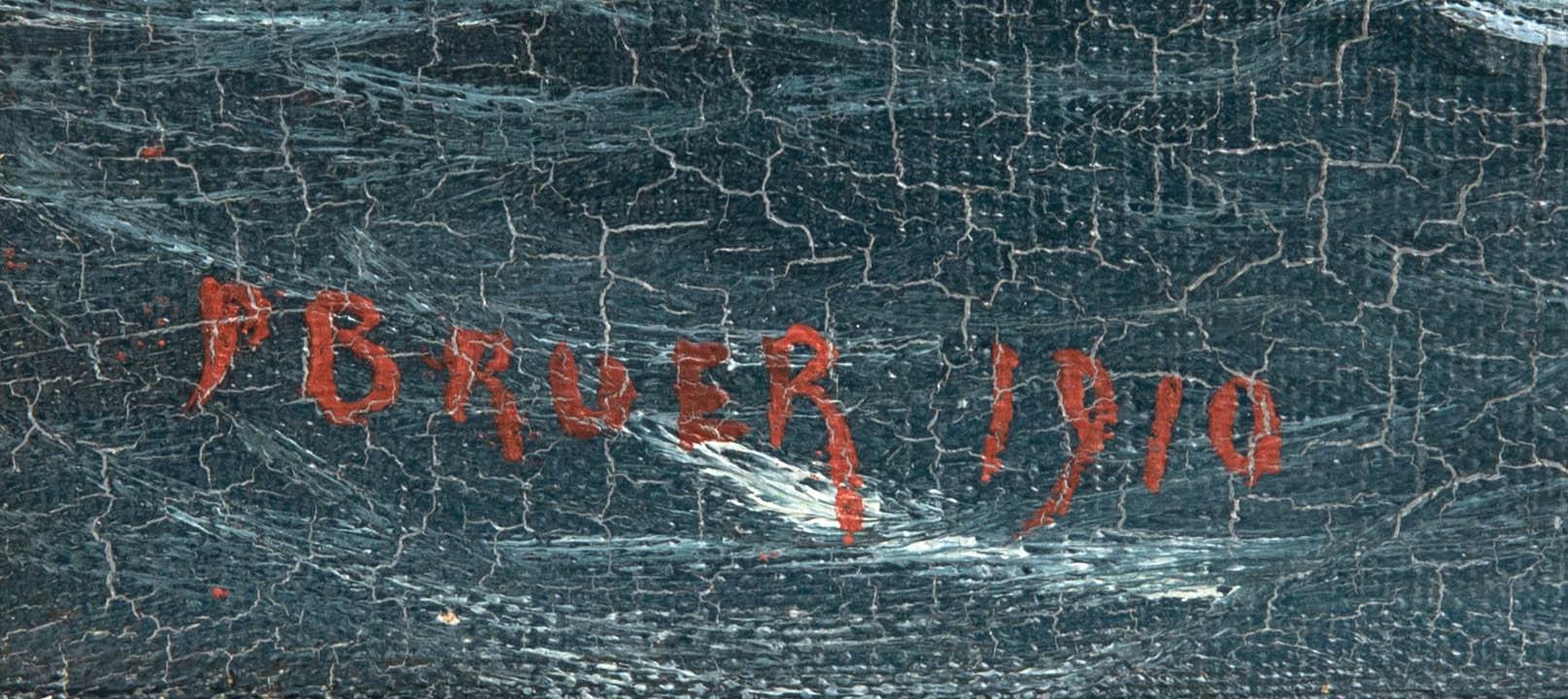 Okänd konstnär 1900-tal, Ångare till havs.