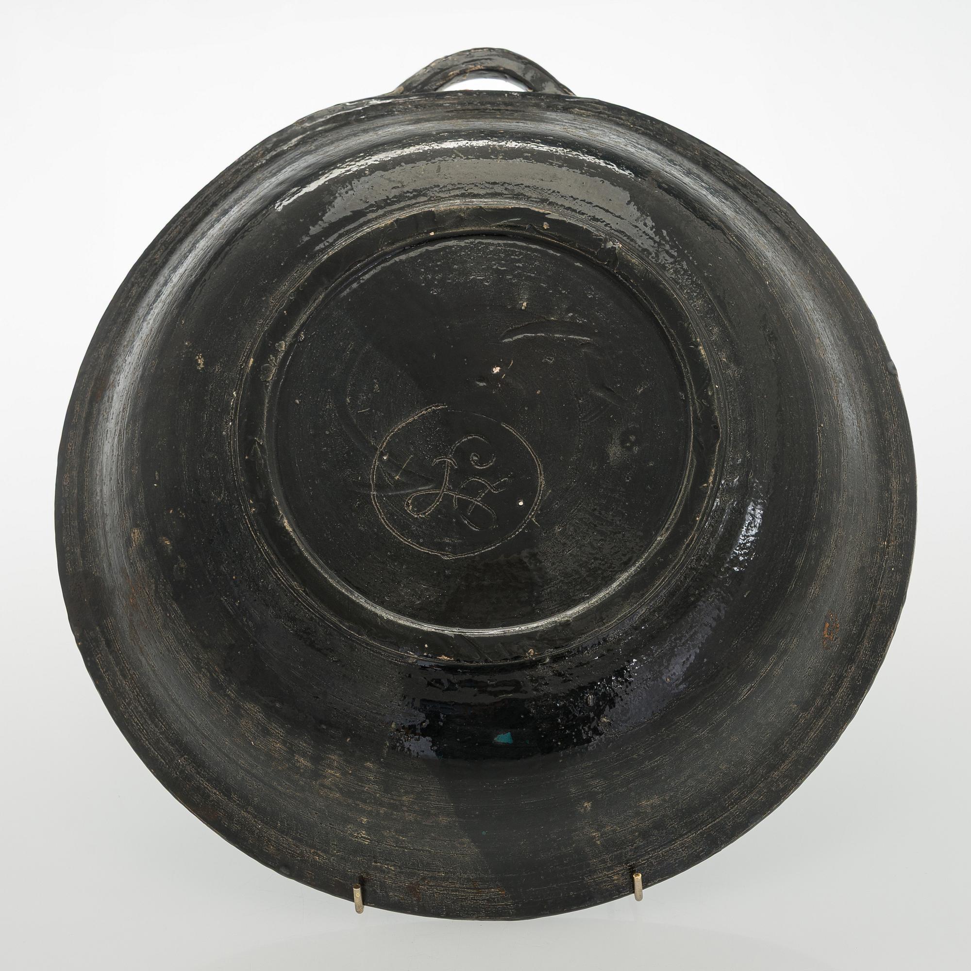 Dorrit von Fieandt, A decorative ceramic bowl signed DF. Unique.