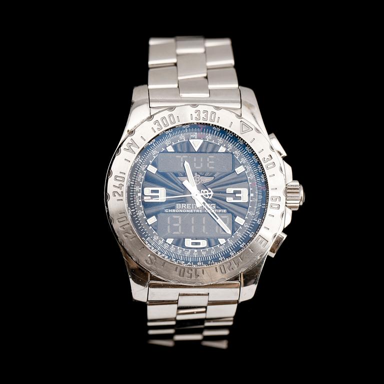 HERRARMBANDSUR, stål, Breitling, Airwolf, Chronometre Certifie.