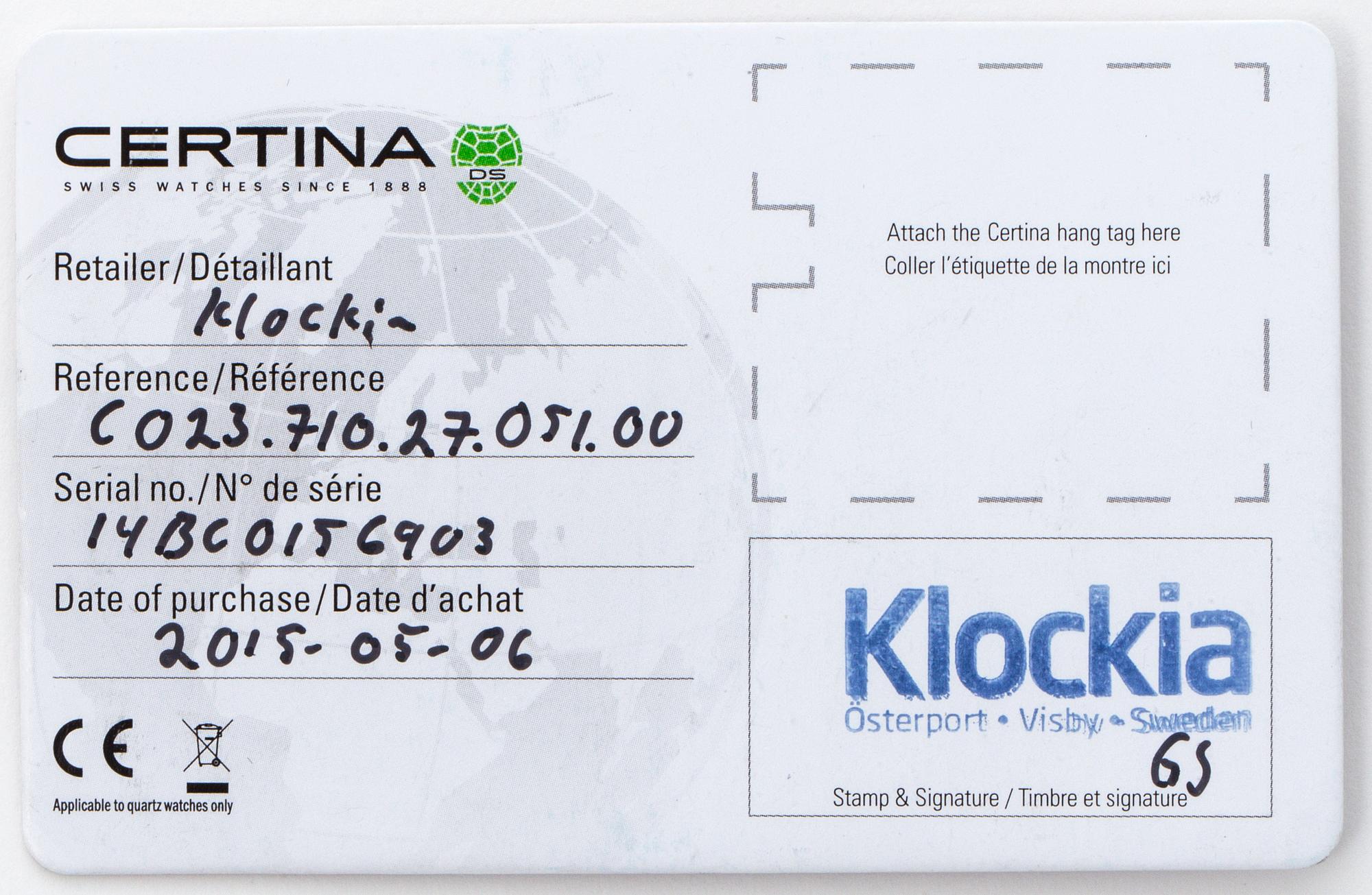 CERTINA, DS Eagle, Precidrive, wristwatch, 44,5 mm,