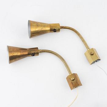 A pair of wall lamps, mid 20th Century.