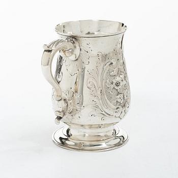 A British silver tankard, mark of John King, London 1778-79.