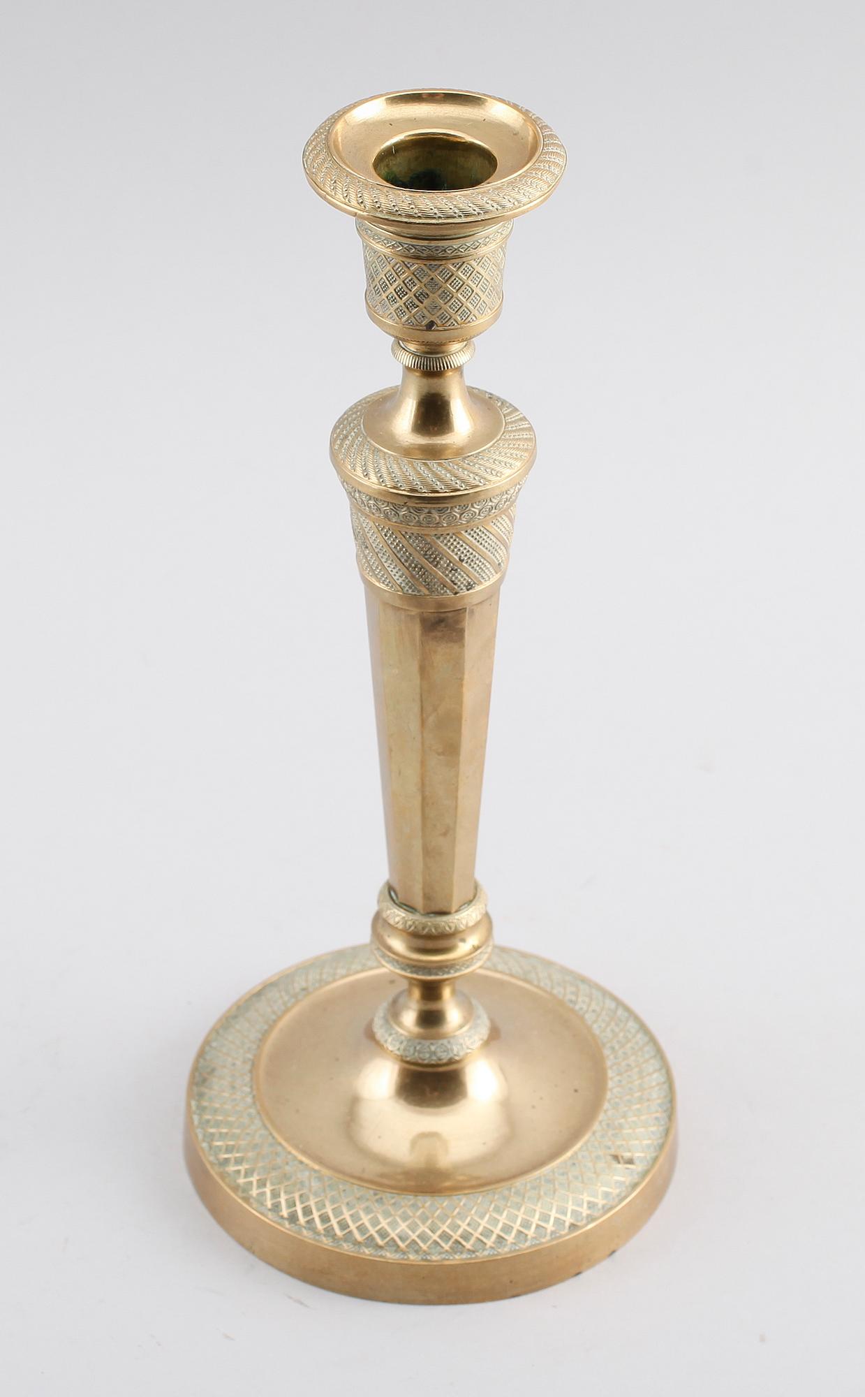LJUSSTAKE, mässing, directoire, 1700-talets andra hälft.