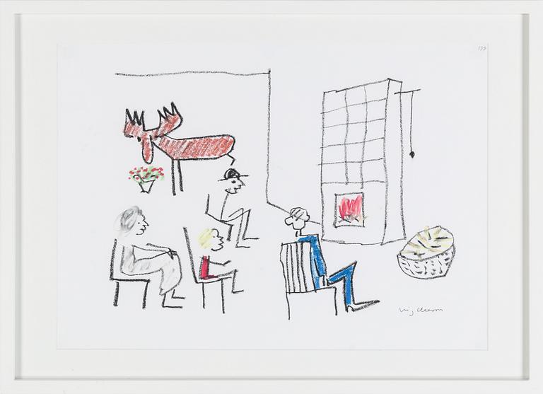 STIG CLAESSON (SLAS), pastell, signerad,.
