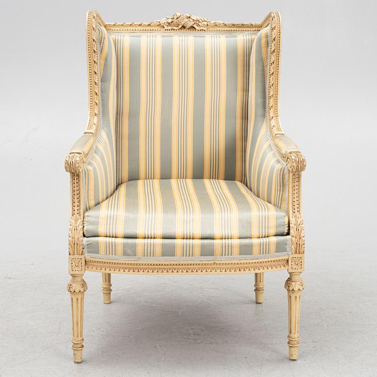 Berger chair, Louis XVI style, circa 1900.