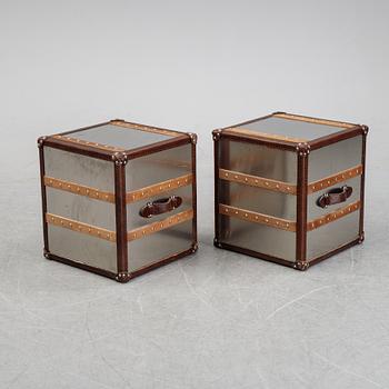 A pair of contemporary side tables.