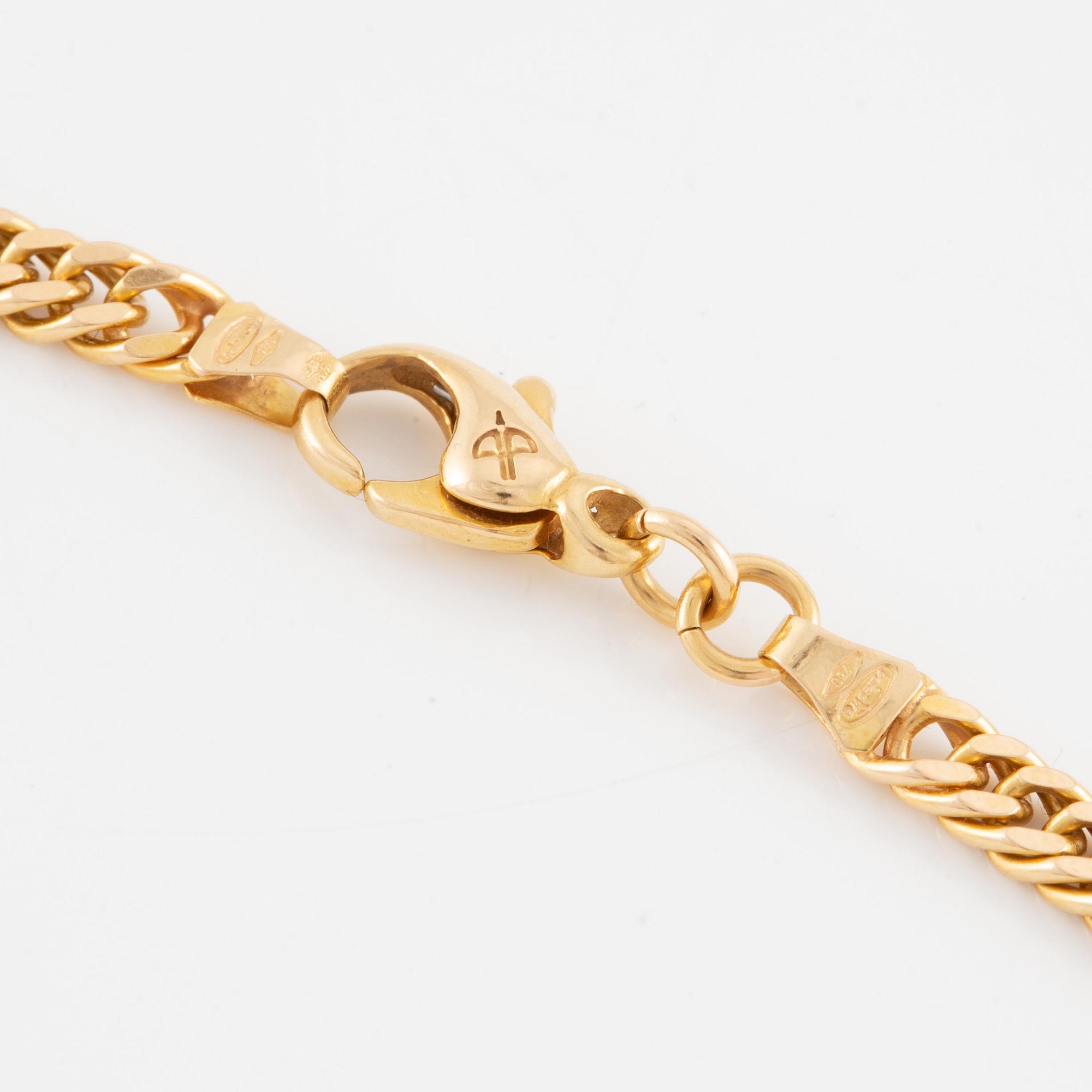 Necklace, 18K gold, chain link, Balestra, Italy.