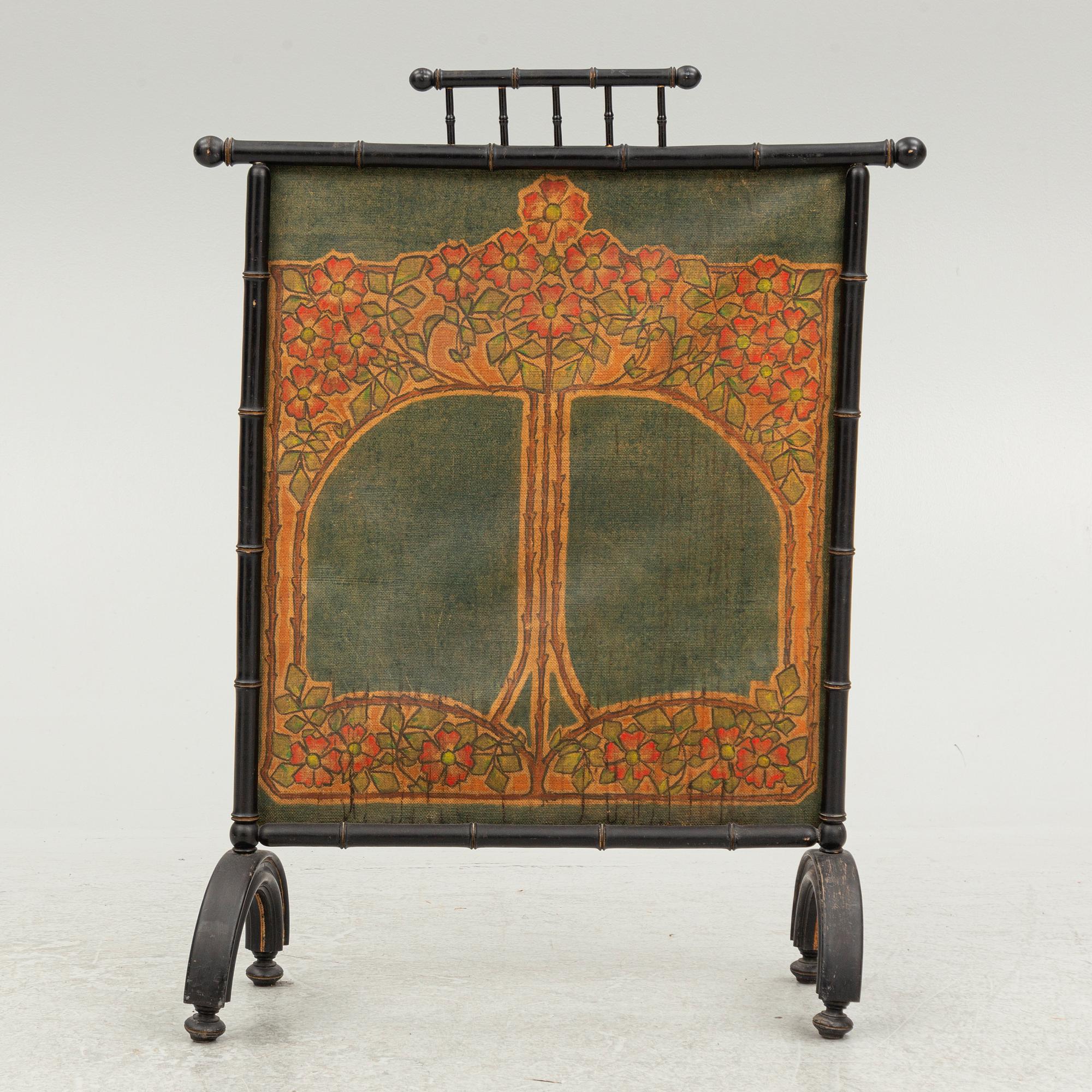 Brass shade, Art Nouveau, early 20th century.