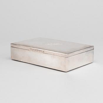 A 20th century silver cigarbox.