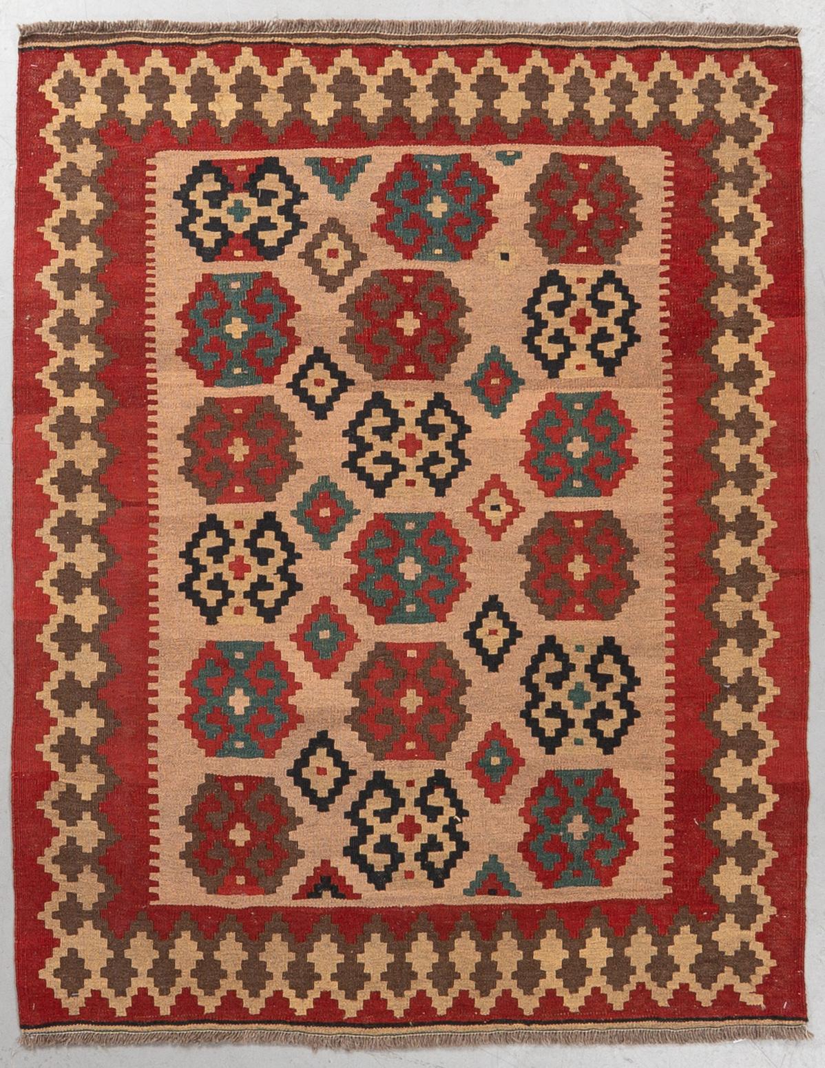 A carpet, a kilim, probably Veramin, ca 153 x 121,5 cm.