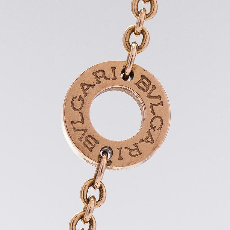 Bulgari, collier, "B.zero1", 18K guld, keramik och diamanter.