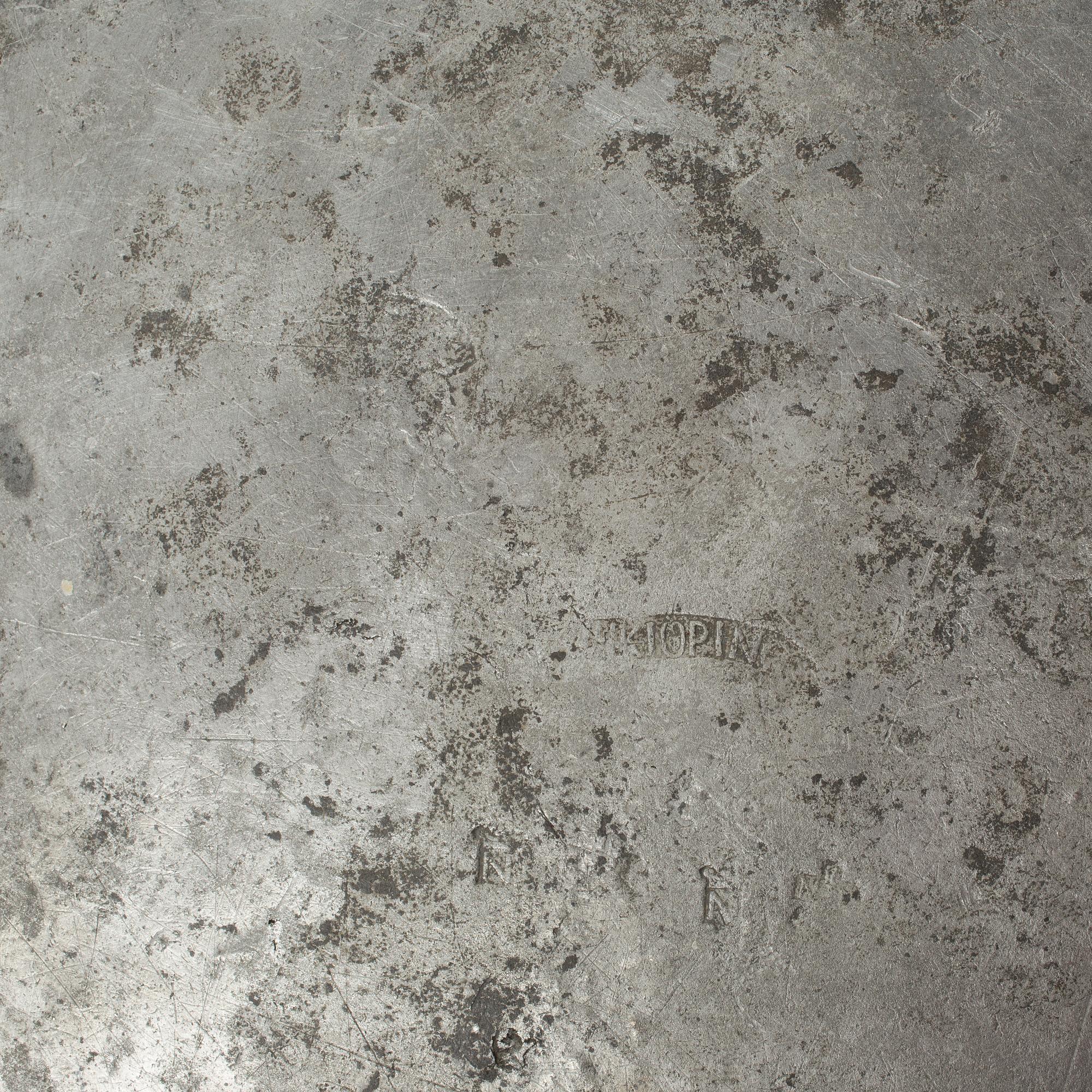 SKÅLFAT, 2 st, tenn, otydliga stämplar, bland annat Nyköping, 1800-tal.