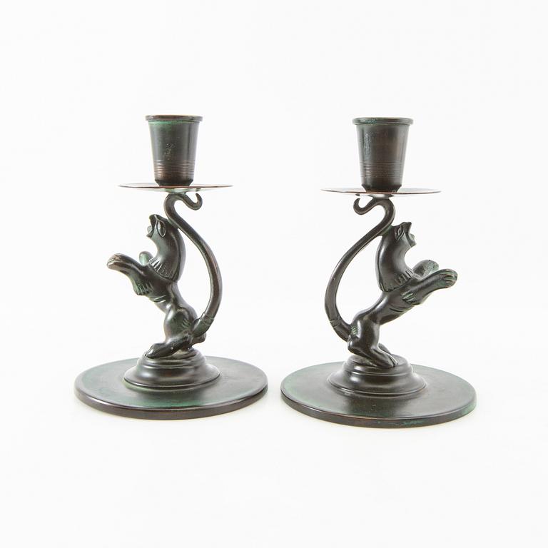 Nils Fougstedt, candlesticks a pair Swedish Grace 1930s.