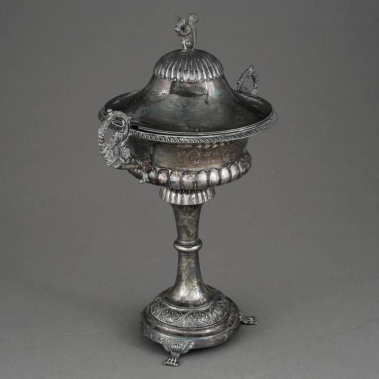 SOCKERSKÅL, silver, empire, Olof Pehr Hallberg, Kalmar, 1837. Vikt 750 gram.