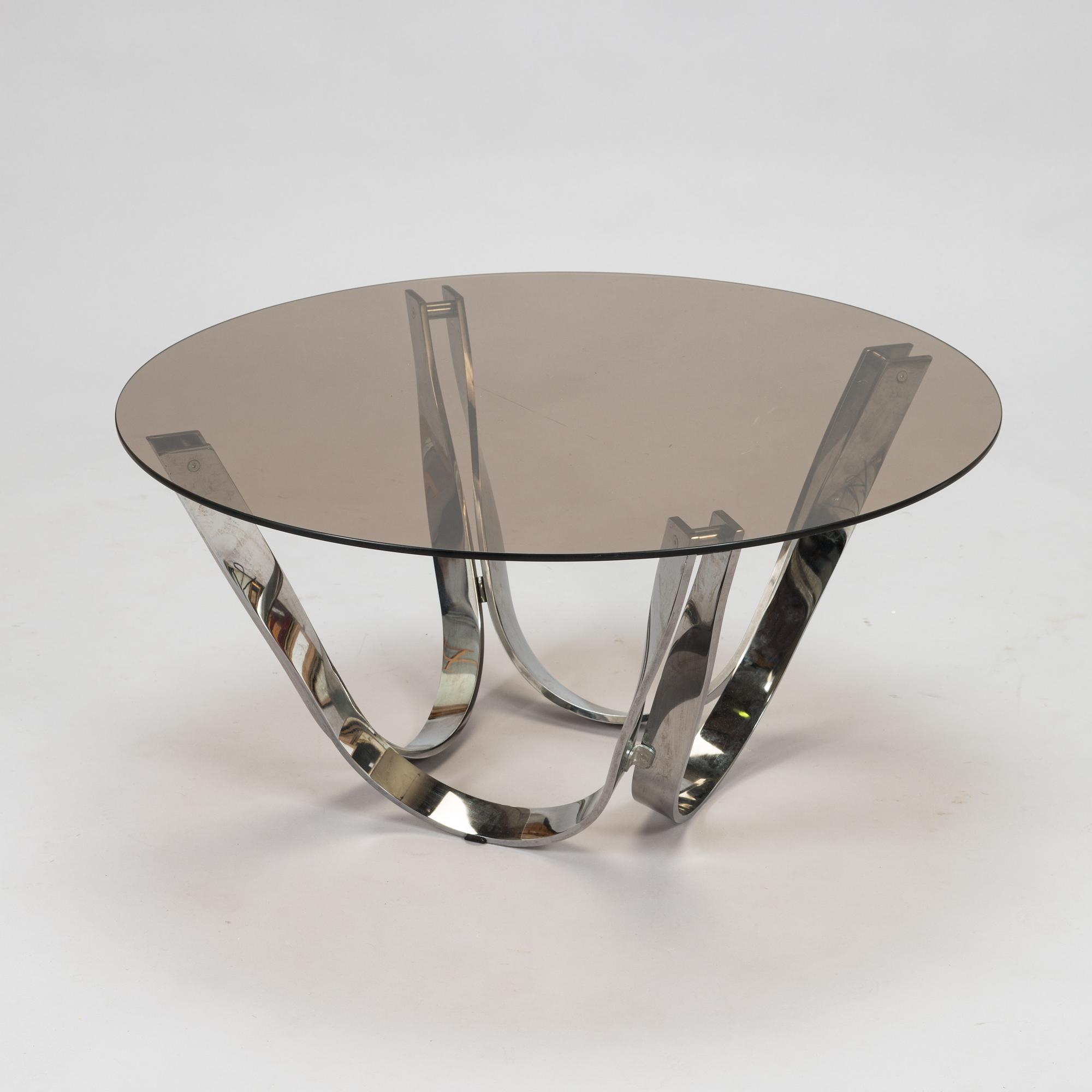 A 1970s glass top coffee table by Roger Sprunger for Dunbar USA.