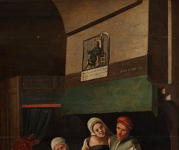 Braunschweiger Monogrammist Hans krets, Bordellscen (”Bordellszene mit Prügelei zwischen zwei Dirnen mit Blasebalg”).