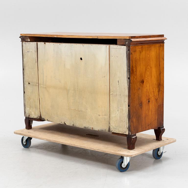A Gustavian style oak veneered chest of drawers, around 1900.