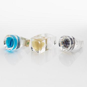 Siv Lagerström, three rings, acrylic plastic, 1970s.