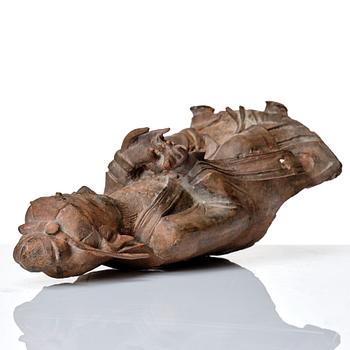 A bronze sculpture of a daoist deity, Ming dynasty (1368-1644).