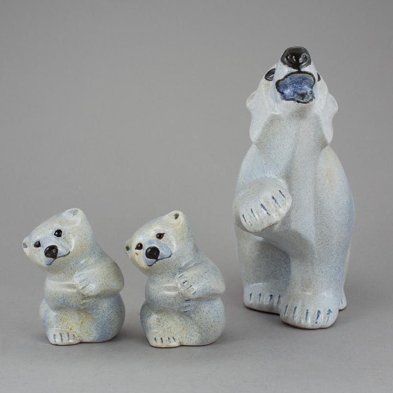 FIGURINER, 3 st, lergods, Thomas Hellström, Nittsjö, 1960-/70-tal.