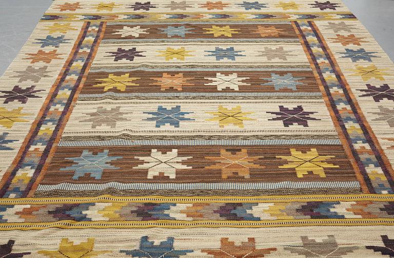 Märta Måås-Fjetterström, a carpet, "Höstmattan", flat weave, ca 347-348 x 245-248 cm, signed MMF.