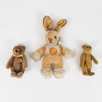 A lof of 14 Steiff animals Germany 1940/60s.