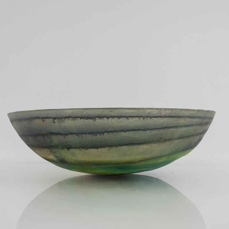Siv Lagerström, bowl, larger model, acrylic plastic, green-tinted.