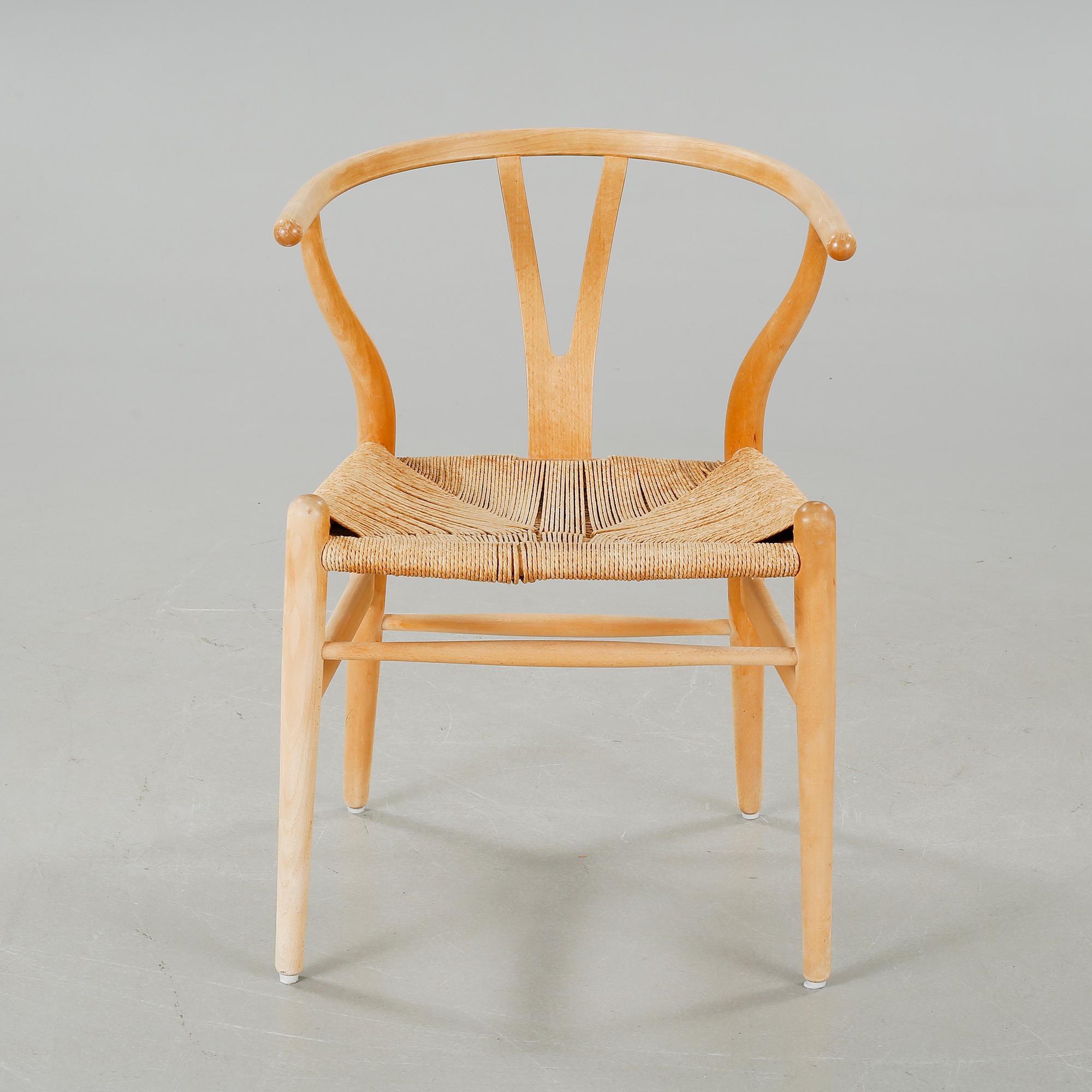 A late 20th century "Y chair", designed by Hans J. Wegner.