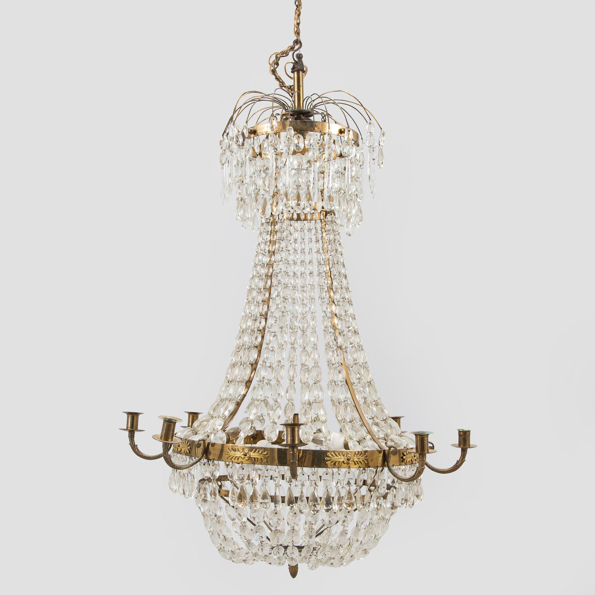 An Empire style chandelier, first half of the 20th century.