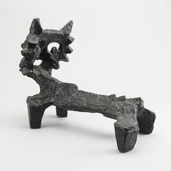 An second half of the 20th century Olle Hermansson cast iron andiron "Räven" from Husqvarna.
