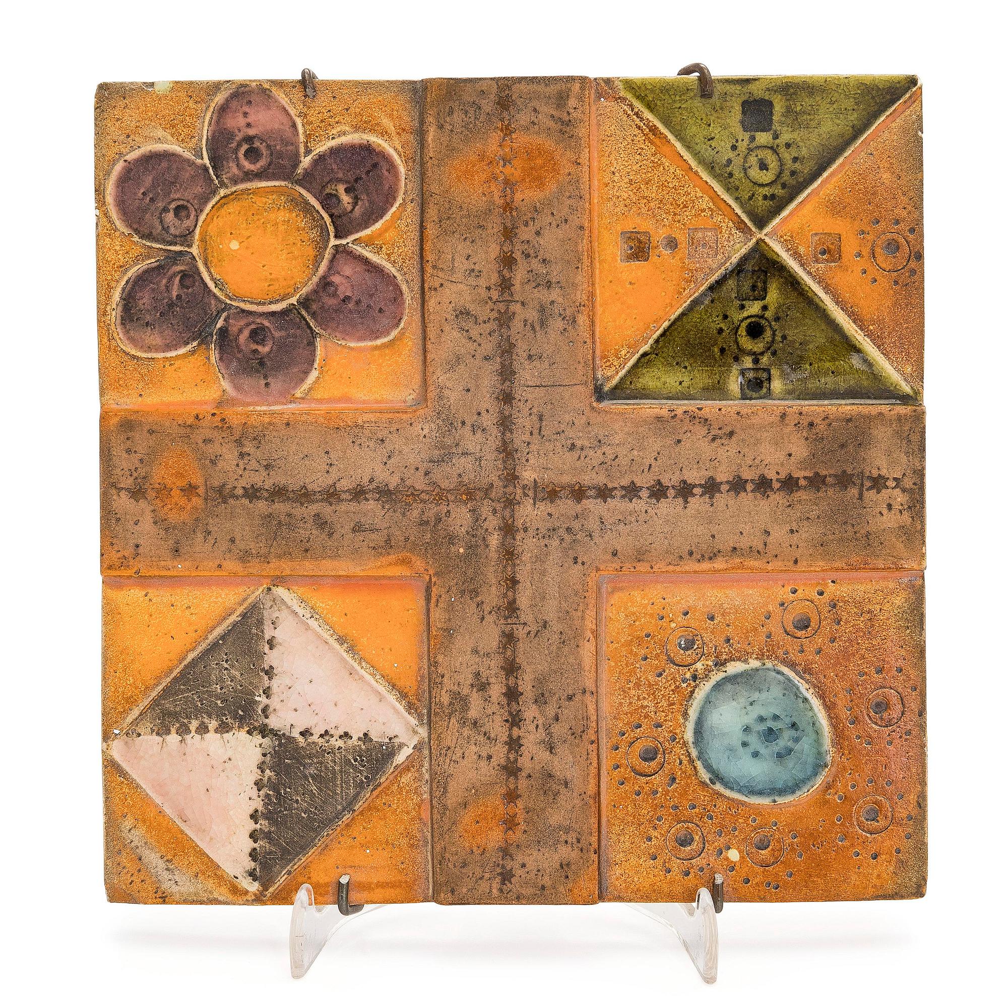 Rut Bryk, relief, stoneware, signed BRYK.