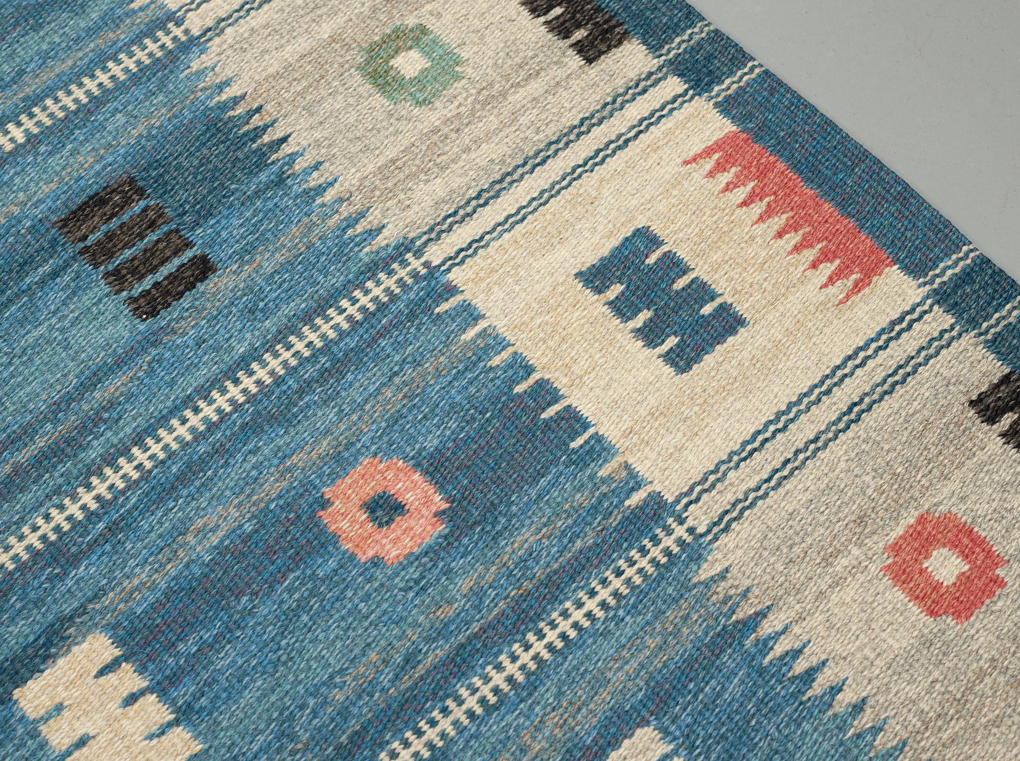 Carl Dangel, A CARPET, flat weave, ca 262 x 172,5 cm, signed CD (Carl Dangel). Sweden around the middle of the 20th century.