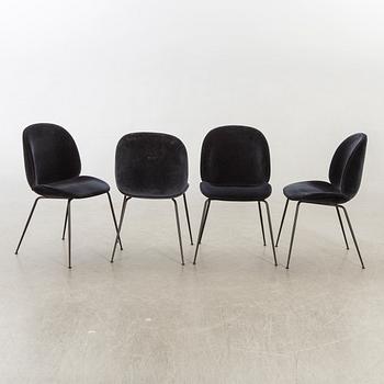 A set of four Beetle dining chairs by Gamfratesi for Gubi 2013.