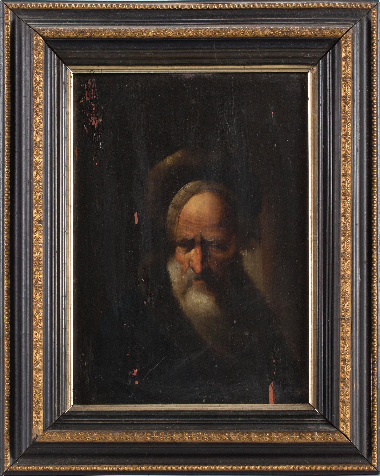 OKÄND KONSTNÄR, olja på pannå. 1800-talets slut.