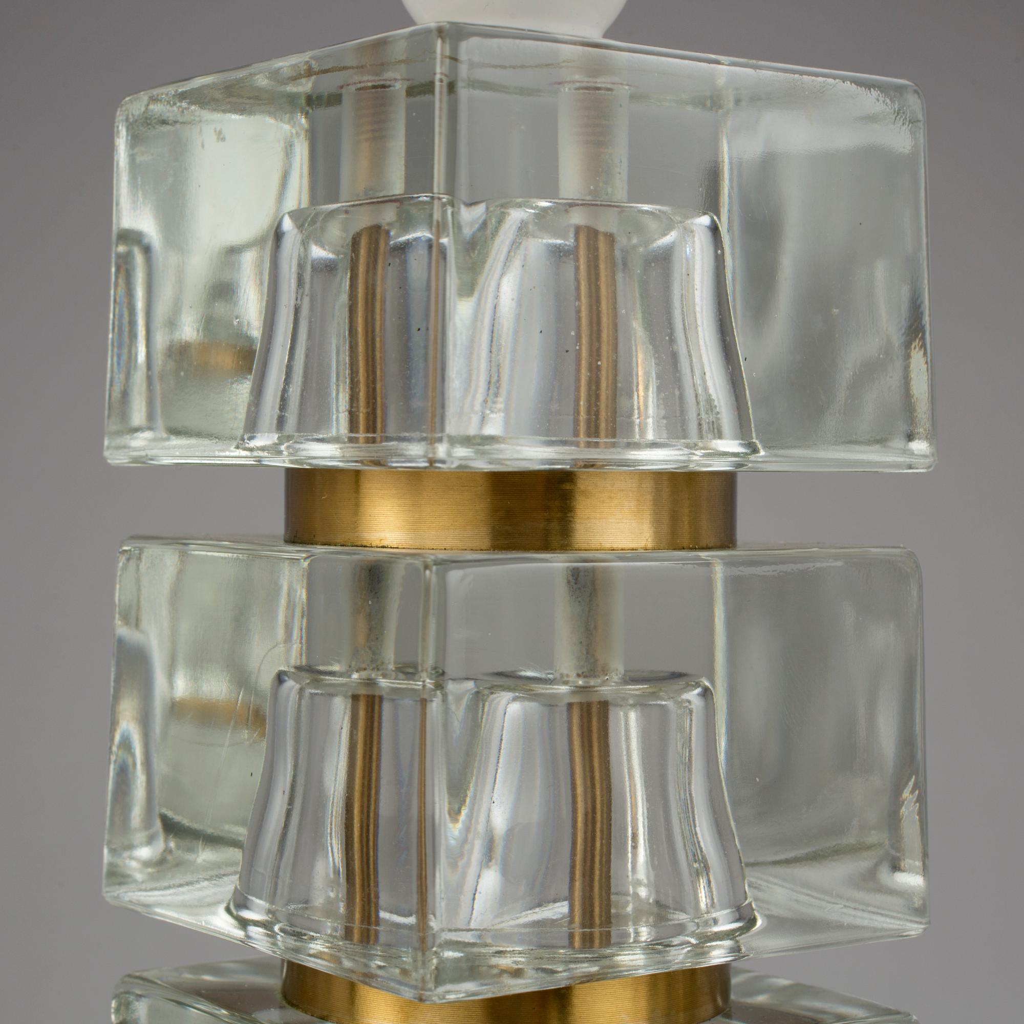 BORDSLAMPOR, 2 st, glas. 1960-tal. Möjligen Carl Fagerlund.