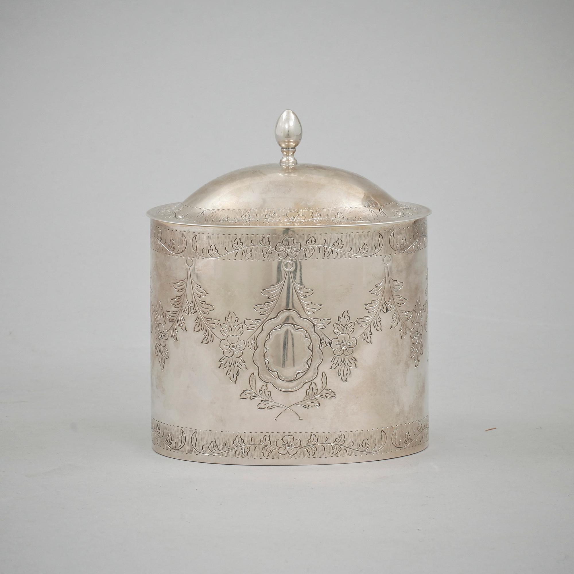 SOCKERSKRIN, silver, Empire-stil. Möjligen Portugal, 1900-tal.  Vikt 362 g.